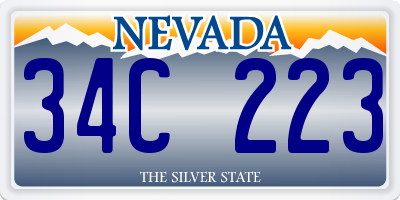 NV license plate 34C223