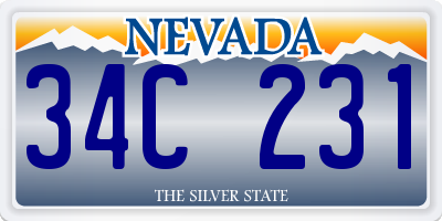 NV license plate 34C231