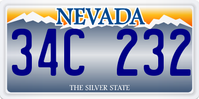 NV license plate 34C232