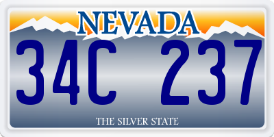 NV license plate 34C237