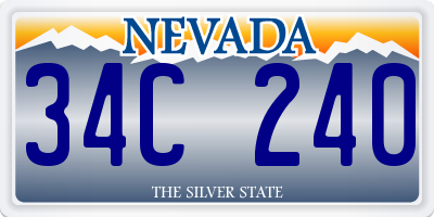 NV license plate 34C240