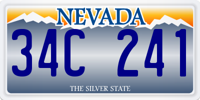 NV license plate 34C241