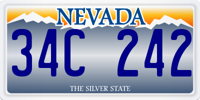 NV license plate 34C242
