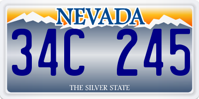 NV license plate 34C245