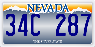 NV license plate 34C287