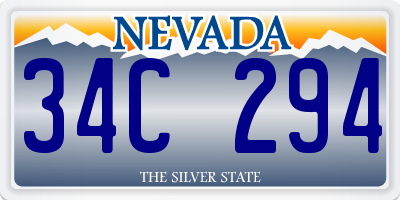 NV license plate 34C294