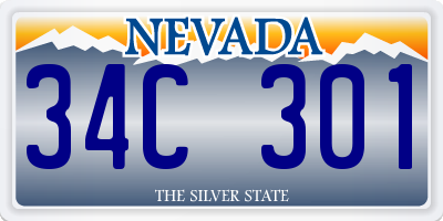NV license plate 34C301