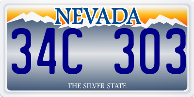 NV license plate 34C303
