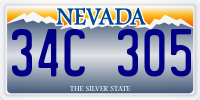 NV license plate 34C305