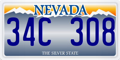 NV license plate 34C308