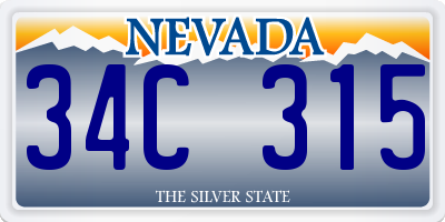 NV license plate 34C315