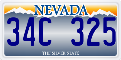 NV license plate 34C325