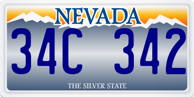 NV license plate 34C342