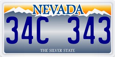 NV license plate 34C343