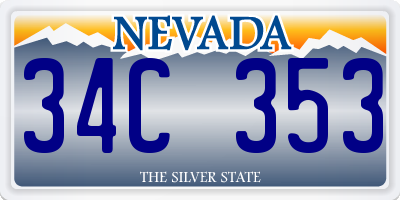 NV license plate 34C353