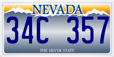NV license plate 34C357