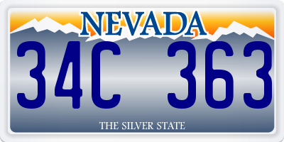 NV license plate 34C363