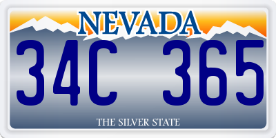 NV license plate 34C365