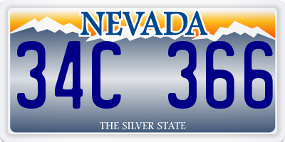 NV license plate 34C366