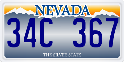 NV license plate 34C367