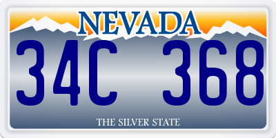 NV license plate 34C368