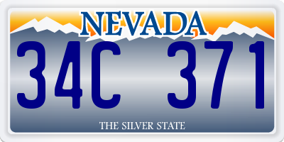 NV license plate 34C371