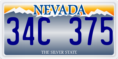 NV license plate 34C375