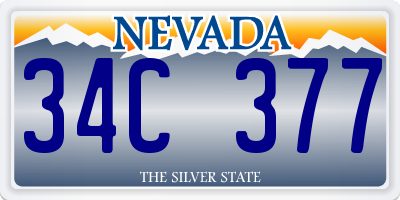 NV license plate 34C377