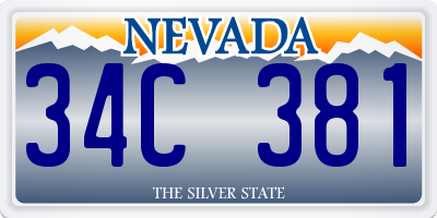 NV license plate 34C381