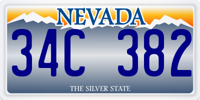 NV license plate 34C382