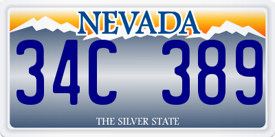 NV license plate 34C389