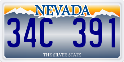 NV license plate 34C391