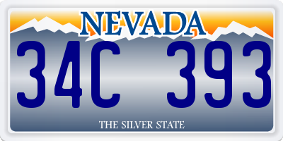 NV license plate 34C393