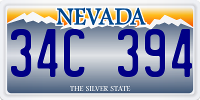 NV license plate 34C394