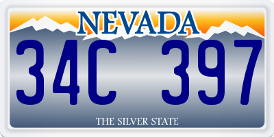 NV license plate 34C397