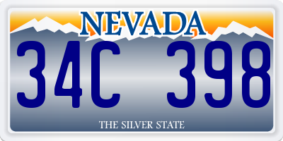 NV license plate 34C398