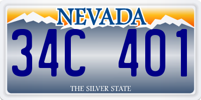 NV license plate 34C401