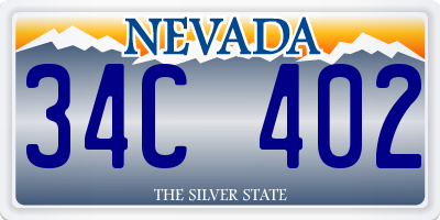 NV license plate 34C402