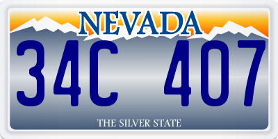 NV license plate 34C407