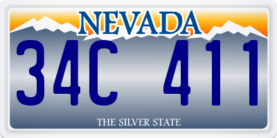 NV license plate 34C411