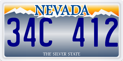 NV license plate 34C412