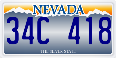 NV license plate 34C418