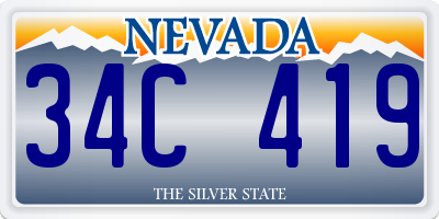 NV license plate 34C419