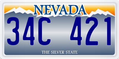 NV license plate 34C421