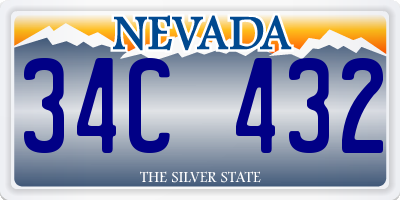 NV license plate 34C432