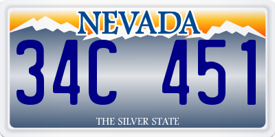 NV license plate 34C451