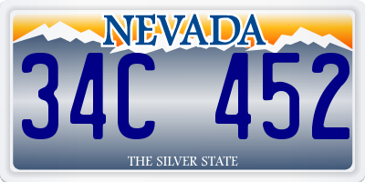 NV license plate 34C452