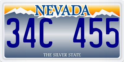 NV license plate 34C455