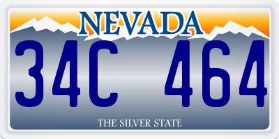 NV license plate 34C464