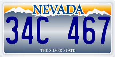 NV license plate 34C467